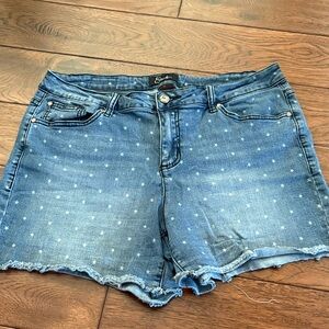 Blue Denim Women's Shorts with Stars on them